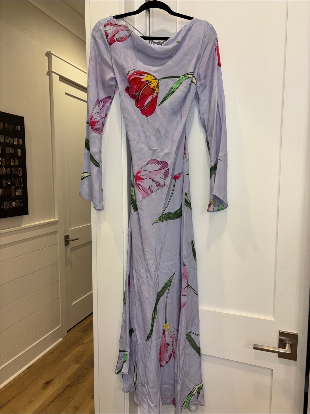 Free People Zadie Diagonal Seam Midi Dress Purple Floral Small NWT Feminine $168 - Picture 6 of 8